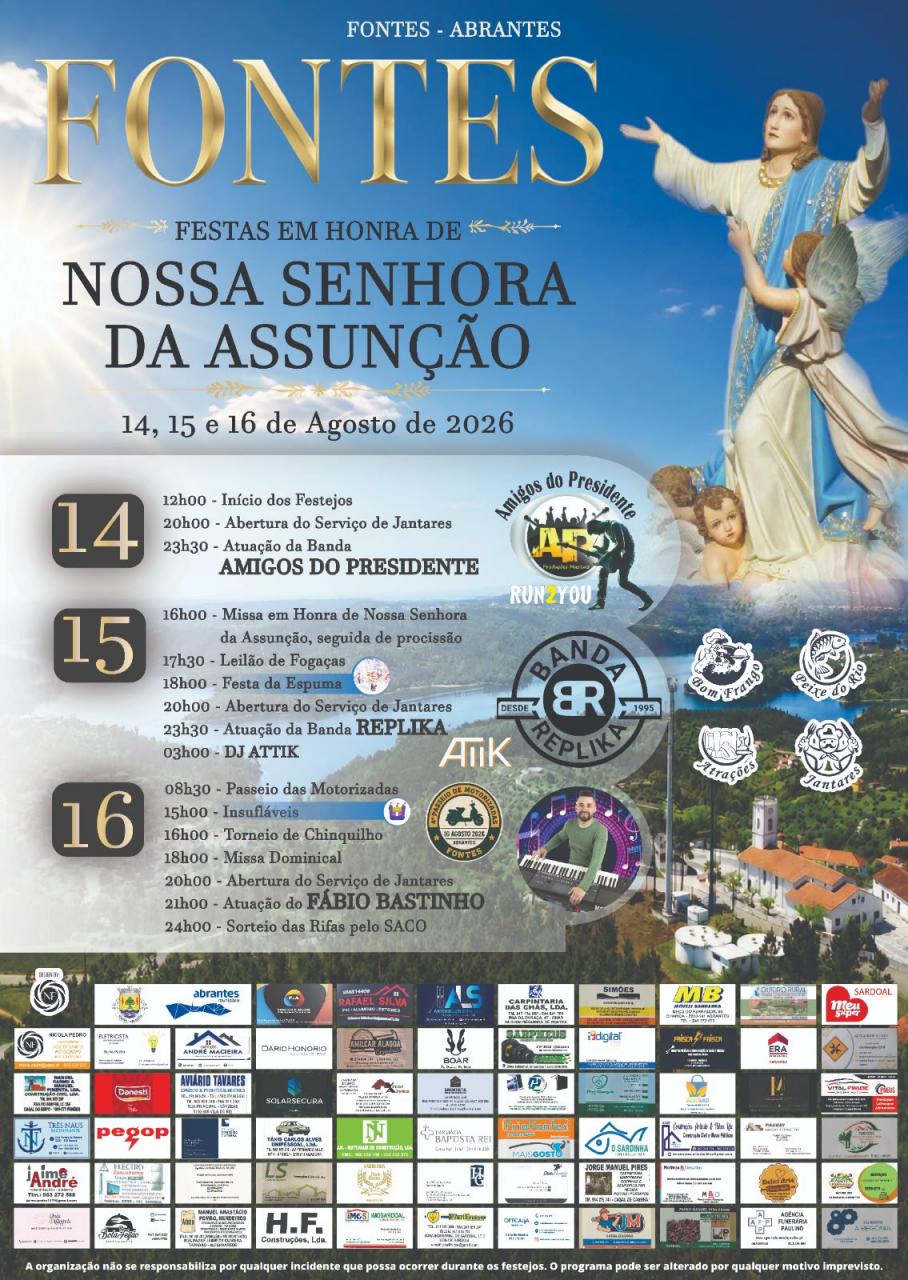 Festas em Honra de Nossa Senhora da Assun&ccedil;&atilde;o em Fontes 2026